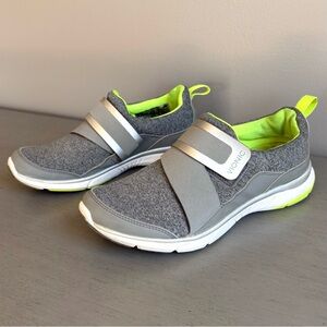 Vionic Flex Darcy Slip On Sneakers Gray / Neon Women Size 7 Comfy Athleisure